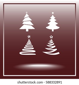 Christmas tree sign icons, vector illustration. Flat design style