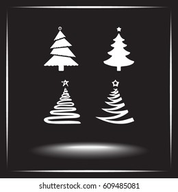 Christmas tree sign icons, vector illustration. Flat design style