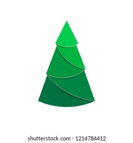 Christmas tree sign made from paper for decorations and design.