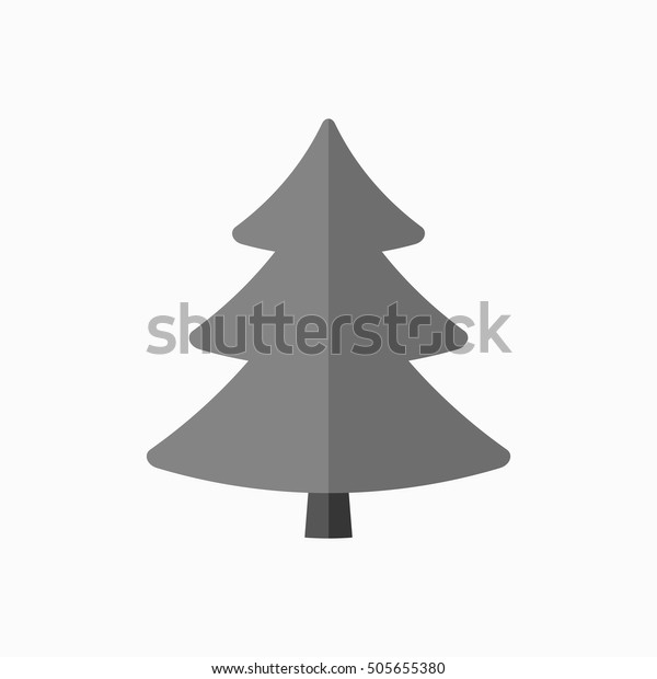 Christmas Tree Sign Simple Cartoon Icon Stock Vector