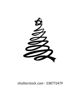  Christmas tree sign. Vector illustration. For any use. 