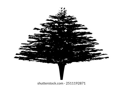 christmas tree silhouette black and whtie