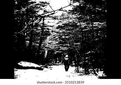 christmas tree and tree silhouette clipart black and white