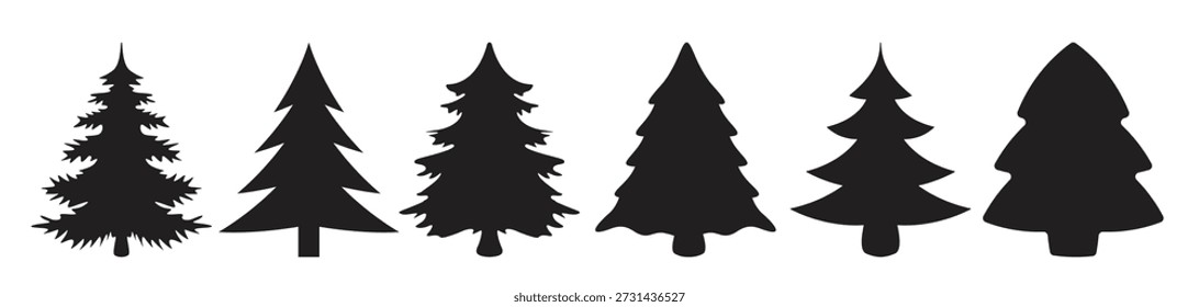 Weihnachtsbaum Silhouette Sammlung Vektorgrafik