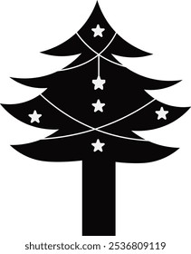 Christmas Tree Silhouette Decoration Templet Element