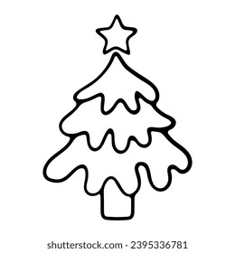 Christmas tree silhouette with decorations, Christmas tree decoration, New Year, Christmas, holiday, gift, Santa, celebration, January 1, winter.