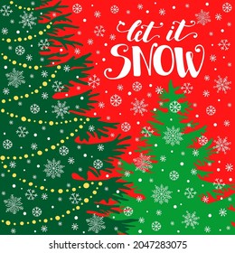Silueta de árbol de Navidad con decoraciones, ilustración vectorial, plantilla para diseño, tarjeta de saludo, invitación.