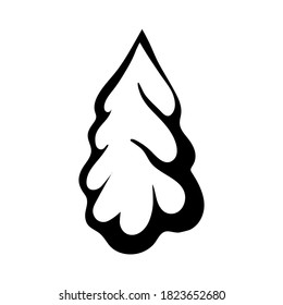 Christmas tree silhouette. Design for New year, Christmas.Hand-drawn vector illustration
