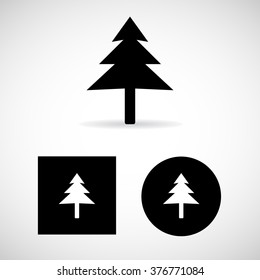Christmas tree silhouette design set Vector EPS10, Great for any use.