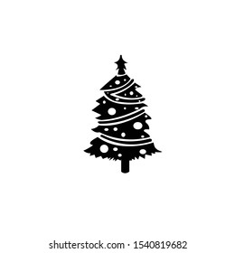 christmas tree silhouette design vector.