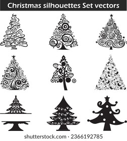 Christmas tree silhouette design Vector