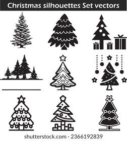 Christmas tree silhouette design Vector