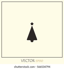 Christmas tree silhouette design Vector Icon.