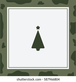 Christmas tree silhouette design Vector Icon.