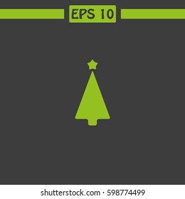Christmas tree silhouette design Vector Icon.