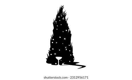 christmas tree silhouette, high quality vector