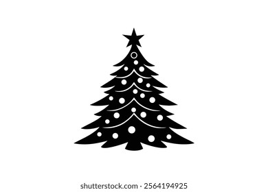 Christmas Tree Silhouette for Holiday Vector Illustration Design