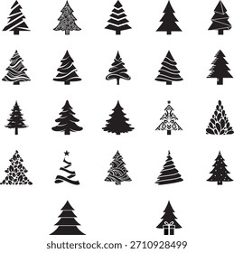 Christmas Tree Silhouette Icon vector