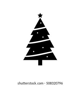 Christmas Tree Silhouette Icon, a vector icon illustration of a Christmas Tree.