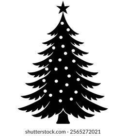 Christmas tree silhouette isolated design for holiday decor