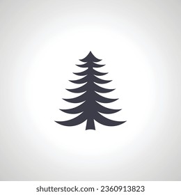 Christmas tree silhouette isolated icon on white background