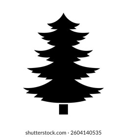 christmas tree silhouette isolated on white background