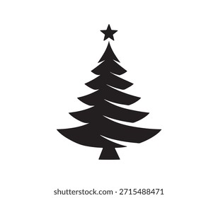 Ilustração de vetor minimal da silhueta da árvore de Natal