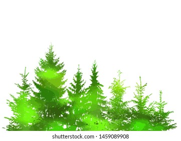 The Christmas tree silhouette is natural. Vector illustration