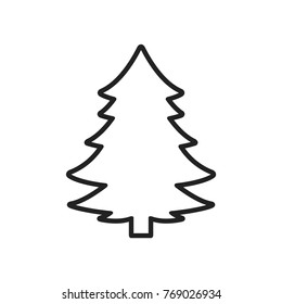 Christmas Tree Silhouette Outline Vector Outline Stock Vector (Royalty ...