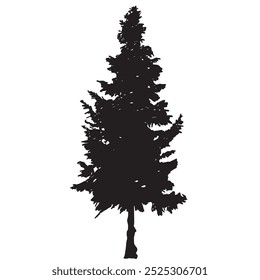 Árbol de navidad silueta pino árbol de navidad planta negra naturaleza monocromo