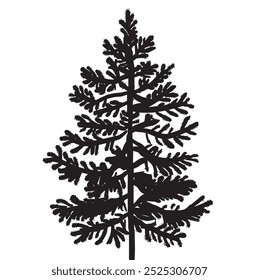 Árbol de navidad silueta pino árbol de navidad planta negra naturaleza monocromo