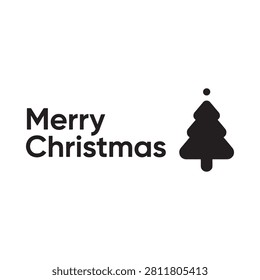 Christmas Tree Silhouette With Text On White Background celebration christmastree