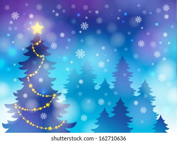 Christmas tree silhouette topic 4 - eps10 vector illustration.
