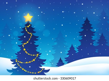 Tema de silueta de árbol de Navidad 5 - ilustración vectorial eps10.