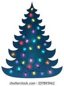 Christmas tree silhouette topic 6 - eps10 vector illustration.