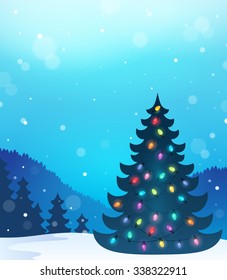 Tema de silueta de árbol de Navidad 8 - ilustración vectorial eps10.
