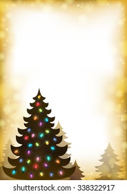 Christmas tree silhouette topic 9 - eps10 vector illustration.