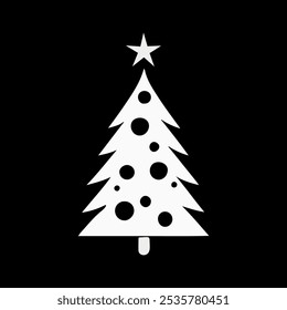 Christmas Tree Silhouette vector art illustration.