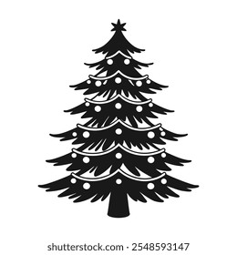 christmas tree silhouette vector art, christmas silhouette, christmas tree icon
