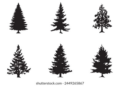 Christmas Tree silhouette vector bundile
