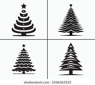 Christmas tree silhouette vector design