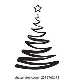 christmas tree silhouette vector design 