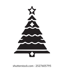 La silueta del árbol de navidad en archivo de Vector