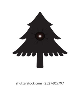 The christmas tree silhouette in vector file
