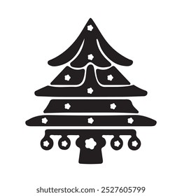 La silueta del árbol de navidad en archivo de Vector