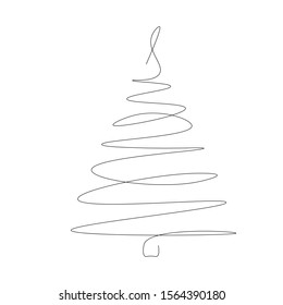 Christmas tree silhouette, vector illustration
