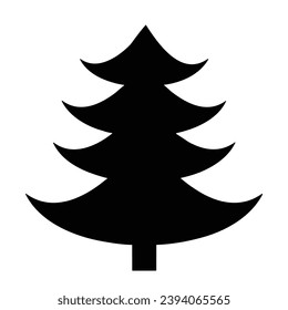 Christmas tree silhouette. Christmas tree vector illustration.