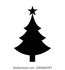 Silueta de árbol de Navidad. Ilustración vectorial de árbol de Navidad.