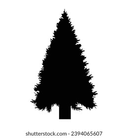 Christmas tree silhouette. Christmas tree vector illustration.