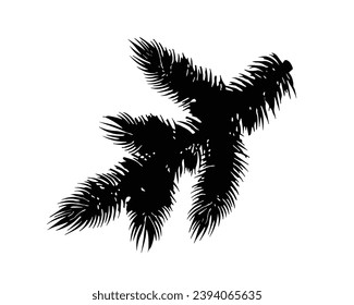 Christmas tree silhouette. Christmas tree vector illustration.